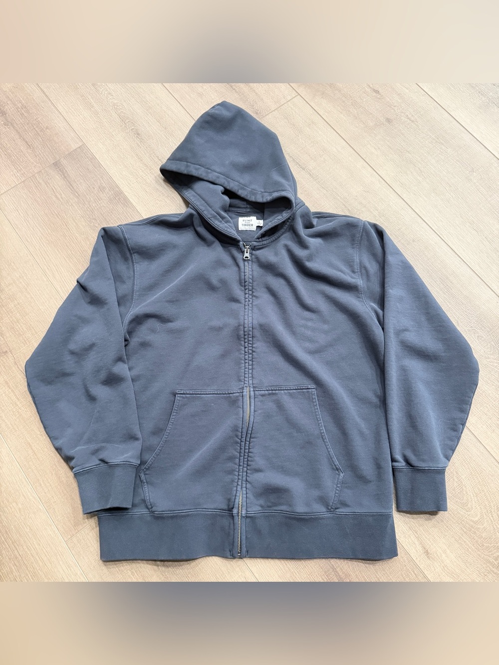 Flint And Tinder Ten Year Hoodie Full Zip Men Large Black F370001 Pockets Cotton